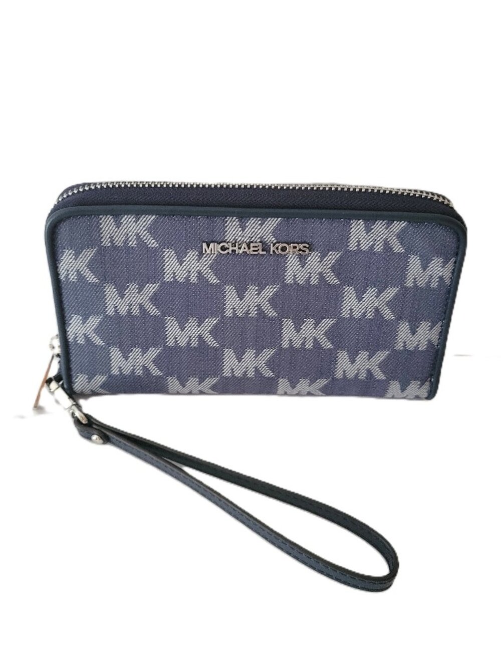 Michael Kors Jet Set Travel Large MK Denim Flat Multifunction Phone Case